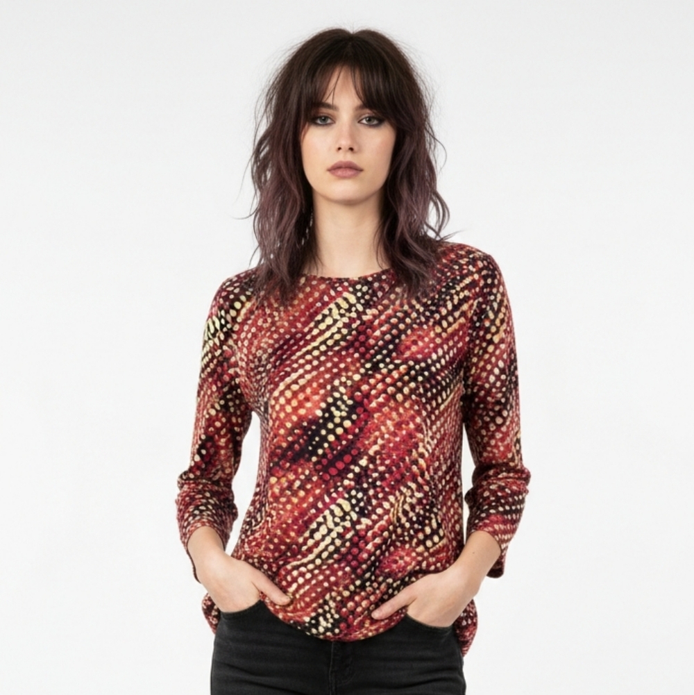 Vintage JM Collection Blouse Grunge Goth Casual Red Black M